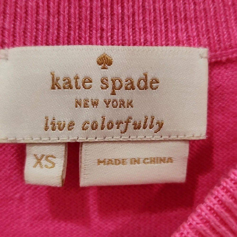 Kate Spade Pink Floral Top with sheer panel sz XS - Picture 7 of 15